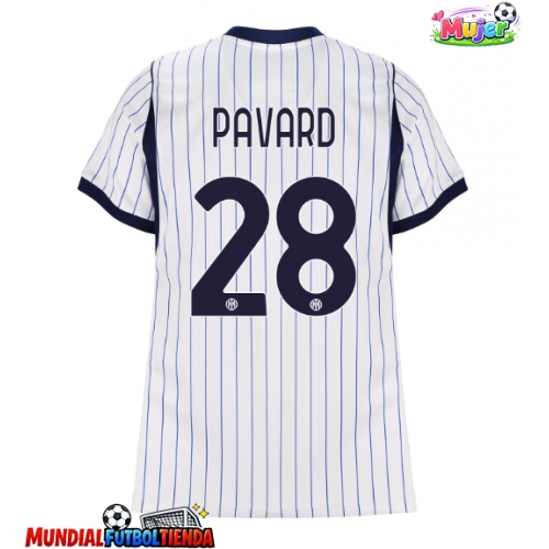 Camiseta Inter Milan Benjamin Pavard #28 Segunda Equipación Replica 2026-27 para mujer mangas cortas